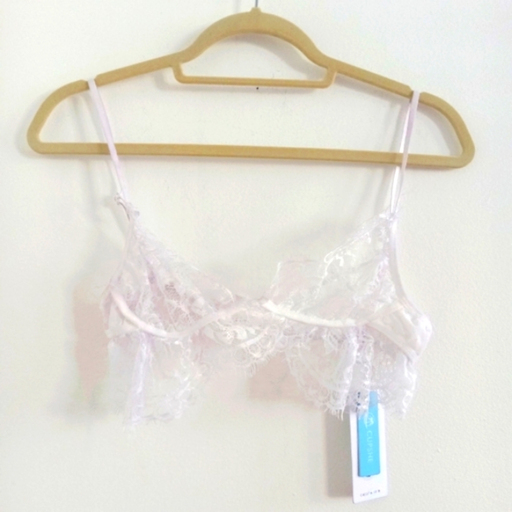 NWT Cupshe Lace White Bra Bralette L